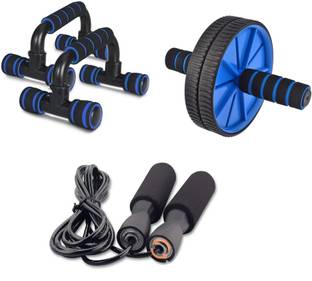 LIVOX HOME ZIM SET -AB ROLLER AND PUSH UP BAR WITH SKIPPING ROPE Fitness Accessory Kit Kit
