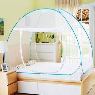 Aetrius Polyester Adults Washable Mosquito Net Tent,Finest Holes, Canopy, Insect Screen, 3 Entries, for Bed Home Bedroom Outdoor Camping,Easy to Install,No Chemicals,Purple,1.8m (6 feet) Bed Mosquito Net
