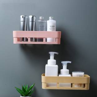 Qrex Pack Of 2 ABS Plastic Stylist Multiperurpose Bathroom Accessories Traceless Plastic Toothbrush Holders for Bathroom Wall Mounted, Bathroom Racks and Shelves Durable Shower Caddy Rack Shelf with Strong Self Adhesive Magic Sticker (2 Bathroom Toothbrush Holders ,MultiColour) Plastic Toothbrush Holder