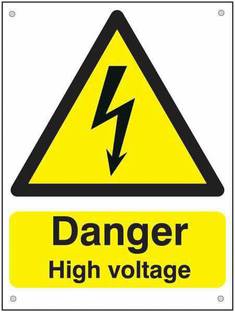 HindK 30.48 cm Warning danger high voltage Self Adhesive Sticker