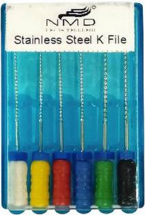 NMD NEXUS MEDODENT Stainless Steel K File 21MM (#45-80) (1 Pk/6 Pcs) Surgical Plier