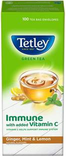 Tetley Green Tea Lemon Flavour 100 Tea Bag Green Tea Bags Box