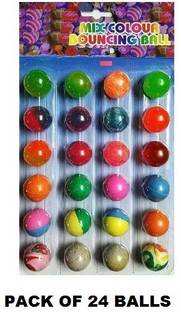 AKANSHA Bouncing balls/Jumping balls Multicolor (Set of 24) Crazy Ball