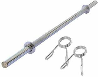BMS Sports 3 Feet 19 MM Straight Rod 2 Piece Locks Weight Lifting Bar Weight Lifting Bar