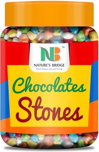 Nature's Bridge Stone Chocolate Munchies Jar Pack 450 Gm / Rock Shaped Chocolate Gem s / Premium Quality Stone Candy Truffles