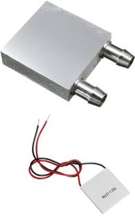 INVENTO 1Pcs Peltier Aluminum Water Cooling Block 40x40x12mm + Tec1-12706 12V 60W Thermoelectric Cooler Peltier Plate Module Automotive Electronic Hobby Kit