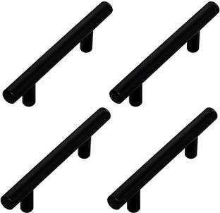 ATLANTIC Cabinet Handle Pull Stainless Steel Black Coating for Kitchen and All Types Wooden Furniture Doors , Total Length: 10 inches, Hole to Hole - 192 MM,Pack of 4 PCS Stainless Steel Cabinet/Drawer Handle