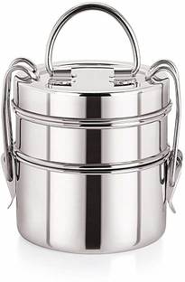 zms marketing STAINLESS STEEL LAYER 2 2 Containers Lunch Box