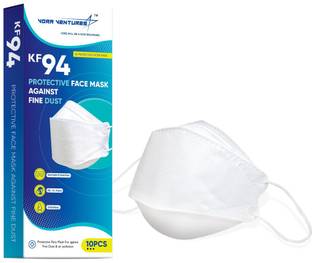 VORA VENTURES kn94 mask is a personal protective equipment that is used to protect the wearer from airborne particles and from liquid contaminating the face. It comprise of melt blown fabric. The 'N95' designation means that when subjected to careful testing. Desclaimer: Masks are intended for adult use only. They should not be used by anyone with skin sensitivities or placed on children under age 2 or anyone who has trouble breathing or who is unconscious, incapacitated, or otherwise unable to remove the mask without assistance. Wash Care: This mask please do not wash with hands , just keep it in boiled water for 20 to 30 min and let it dry if not the mask will spoil. Comfortable Earloop & Inbuilt Nosepin | Anti Pollution 4 Layer Mask | Pack of 10 Mask for Unisex Reusable