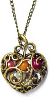Via Mazzini Special Antique Puffed Heart Necklace (NK0139) Metal Necklace