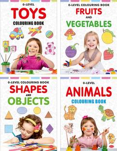 O-LEVEL COLOURING BOOK (SET OF 4 BOOKS) - Shapes & Objects, Toys, Animals, Fruits & Vegetables