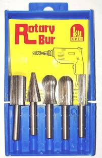 AASONS HSS 5 pcs rotary set AASONS HSS Rotary Tools Metal Milling Burrs Cutter Set 1/4" / 6.35mm Shank Multi Purpose Drill Special Set Rotary Burrs Set Metal Carving Tools Kit 5pcs/Set Rotary Bit Set