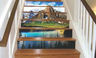 Jagvii 91.44 cm Marvelous Mountain ,Stair sticker Self Adhesive Sticker