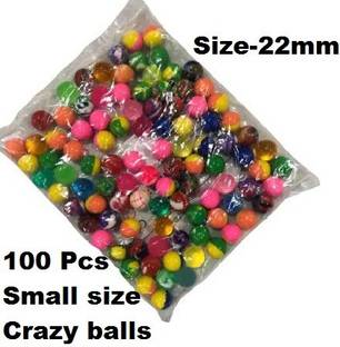 AKANSHA Small Bouncing balls/Jumping balls Multicolor (Set of 100) Crazy Ball