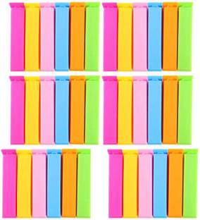 inddus 36Pc 3" Size BPA Free Plastic Food Snack Bag Pouch Clip Sealer for Keeping Food Fresh for Home Kitchen Camping (Multi Color) Manual Vacuum Bag Sealer