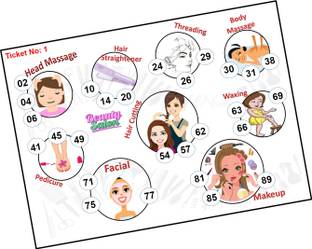 Tambola Tickets Beauty Parlour Theme Bingo Housie tickets for Tambola Game (Set of 24 Cards, Printed on Hard Sheet, Premium Quality, Big Size) Board Game Accessories