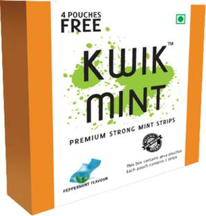 Kwik Mint SugarFree Cool Mint Mouth Freshener Strips - 176 Mint Strips Mint Mouth Freshener