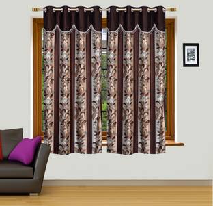 Ruhi Home Furnishing 152 cm (5 ft) Polyester Semi Transparent Window Curtain (Pack Of 2)