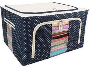Coozico 1 Box Cloth Storage Box, Cloth Organizer for Wardrobe, Cupboard, Under Bed and Closet Organisers , Folding Living Box for Saree, Shirt, Blankets and Bed Sheet Storing Bag, Wardrobe Organizer, Storage Boxes for Clothes with Zip Wardrobe Storage Box,