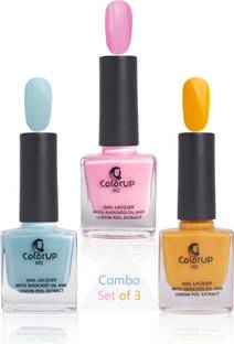 ColorUp HD Glossy Nourishing No Toxin Nail Polish Combo Set of 3 Hi-skool Affair, Bubblegum, Good Hacker