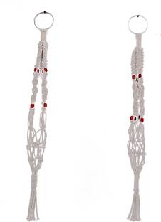 HOIVA PACK OF 8 WHITE NYLON ROPE PLANT HANGING / POT HANGING /BASKET HANGER Plant Container Set