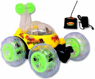 U.R.M. Enterprises chota bheem rechargeable 360 degree stunt rolling remote control car with lights and music for kids (multi-colors)- Multi color