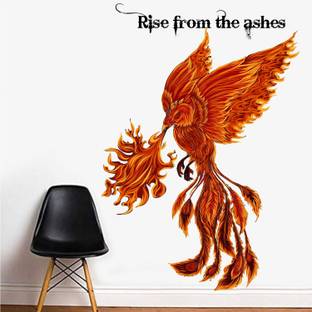 WALLPIK Phoenix - Fire - Bird - Never Give Up - Attitude - Inspiration - Motivation - Quote - Office - Decorative - Wall Sticker - WP023
