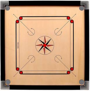 HACKERX Matte Finish Round Small Carrom Board with Coins Striker Powder (20 x 20 Inch) 50 cm Carrom Board
