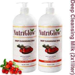 NutriGlow Deep Cleansing Milk with Fruit Extracts, (1000ml Each), Pack of 2 Face Wash