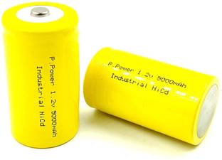 INVENTO 2pcs 1.2V 5000 mah D Cell Ni-Cd Rechargeable Battery for Home toys clock Automotive Electronic Hobby Kit