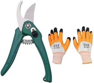 ERIN Gardening Tool Set pack of 2 Pcs contains Pruner with Multipurposes Gloves for Garden & Kitchen Garden Tool Kit