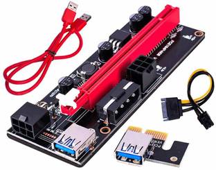 Xsentuals PCIe Riser Adapter Card VER009S / 009S Black & Gold 16x to 1x 60cm USB 3.0 Extension Cable - GPU Riser Adapter - Mining Bitcoin, Ethereum ETH Zcash ZEC Monero XMR GDDR4 16 GB NVIDIA Chipset 64 bit 120 MHz Graphics Card