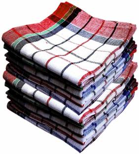 AkiN Cleaning Cloth Multipurpose Kitchen Towels Cotton Dish Napkin - Machine Washable - Multi Coloured Checked Dish Towels, Tea Towels, Table Cloth 18x18 Inch - Pack of 12 (12) Multicolor Cloth Napkins
