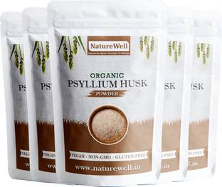 Naturewell Pack of 5 Psyllium Husk (Isabgol Bhusi) Sat isabgol (200 gram Each)- Fibre Support