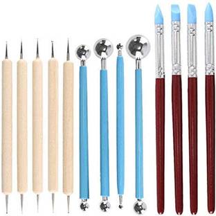 Prescent Art Modelling Set with Ball Stylus Nail Art and Rubber Dotting Tools - 14 Pc