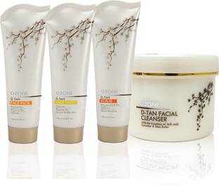 OZONE Tan Removal Face Care Combo - D-Tan Face Pack 100 G + D-Tan Face Scrub 100 G