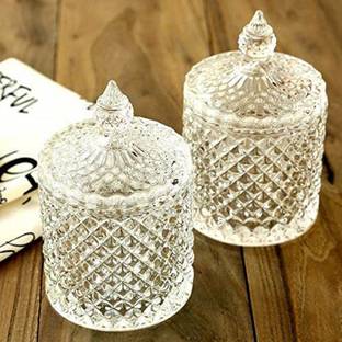 K AND D BROTHERS Glass Cookie Jar  - 330 ml