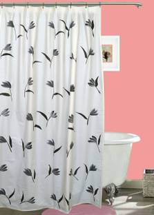 Casanest 213 cm (7 ft) PVC Semi Transparent Shower Curtain Single Curtain
