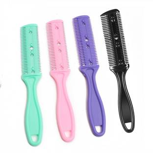 Bluezoo Cheap Double-side blade Thinning Hair razor Comb Barber Cutting Tools Hair cutting razor Use Home · Handle Material Plastic · Tooth Material Plastic(pack of 4)