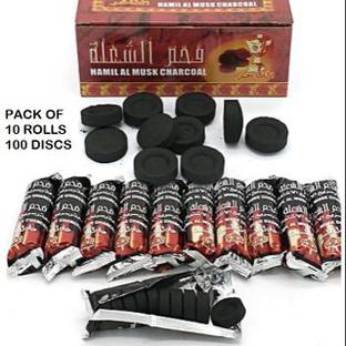 glowtech Charcoal Rolls for Bukhoor Hookah, Magic Coal (Pack of 10 Roll) (100 Disc) Hookah Charcoals