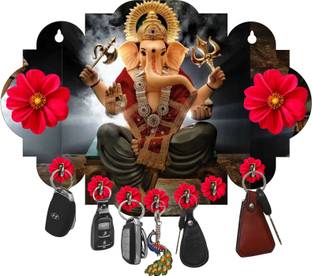Crafts World New Wooden Ganesh For Home Wood Key Holder
