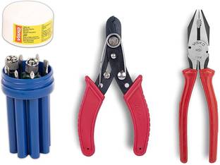 IKIS 8 Blades Combination with Tester, Wire Cutter and Plier Standard Screwdriver Set