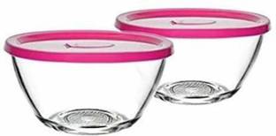 BHALALA ENTERPRISE Glass Storage Bowl Bowl sets with Lid Glass Storage Bowl (Clear, Pack of 4)