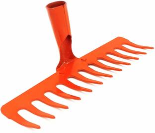 JetFire 12-Teeth Hand Cultivator Rake Without Handle (Red) Garden rake