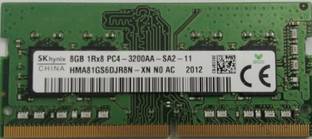 Sk Hynix PC4-3200AA-SA2-11 1RX8 DDR4 8 GB (Single Channel) Laptop (HMA81GS6DJR8N-XN)