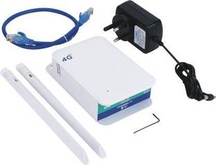 HANUTECH 4G Wifi Router WiFi 4G Dongle Device, Speed Upto 150Mbps, Support All sim Cards, Support DVR, NVR, WiFi Camera Mobile Hotspot WAN & LAN Port 5Dbi Dual External Antennas Gateway with Sim Card Slot (Airtel, VI, Jio) 4G Router 2.4 GHz 150 Mbps Wifi Speed Dual Band External Antenna MiFi (Sim Based)