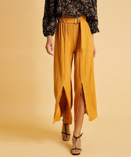 Bershka Flared Women Orange Trousers 