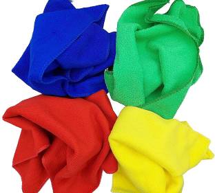 RENUMAX Multipurpose Wash Cloth for Kitchen, Car, Window, Stainless Steel Silverware. Super Soft Absorbent Cleaning Towels Cleans [PACK OF 4][MULTICOLOUR] Microfiber Cleaning Cloths Vehicle Interior Cleaner