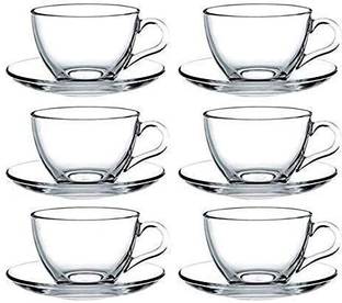 BHALALA ENTERPRISE Pack of 6 Glass Nirvika Pack of 6 Glass Borosilicate Glass, Glass, Opalware Pack of 6 Green Tea Cups / Short Glasses (Pack of 6)Glass cup glass for tea/coffee/Green Tea (pack of 6) 150 ml (White/clear) Glass Cup Sets Combo (Clear) (Silver)