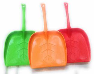 Prisart Virgin Plastic Dust Pan with Extra Long Handle (Multicolour, Large) Plastic Dustpan